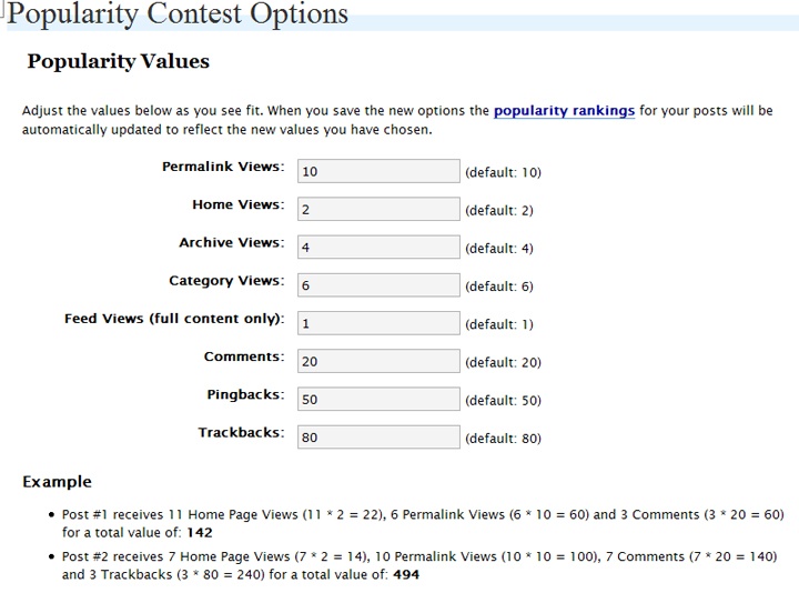Popularity Contest Plug-in for WordPress on static page